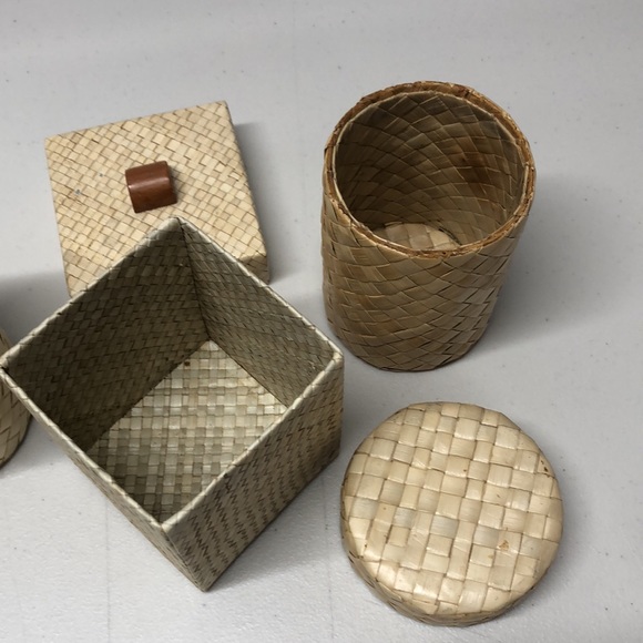 Set of (3) seagrass canisters - Picture 4 of 4